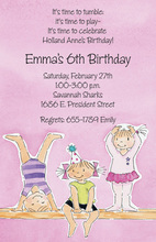 Gymnastic Girl Tumble Invitations