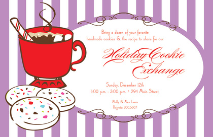 Cookie Cocoa Stripes Holiday Invitations