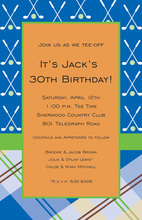 Golf Mix Plaid Orange Invitations