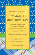 Golf Mix Plaid Yellow Invitations