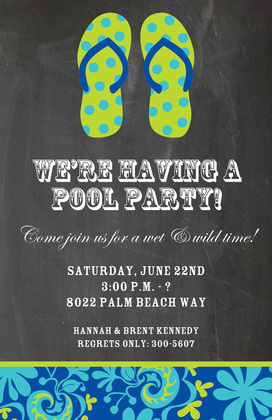 Sandy Beach Flip-Flops Invitation