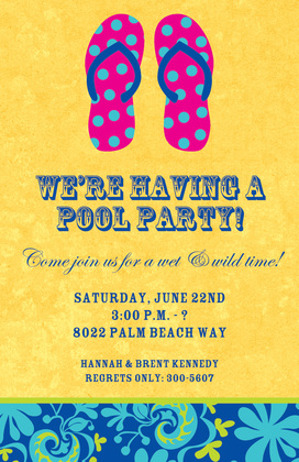 Sandy Beach Flip-Flops Invitation