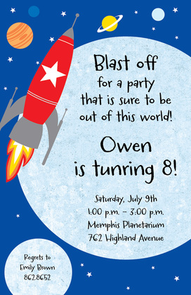 Space Rocket Invitation