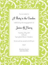 Perfect Garden Gala Lime Patterns Party Invitations