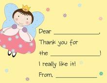 Pink Princess Green Polka Dot Fill In Thank You Cards