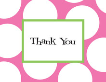 Watercolor Dots Pink Thank You Note