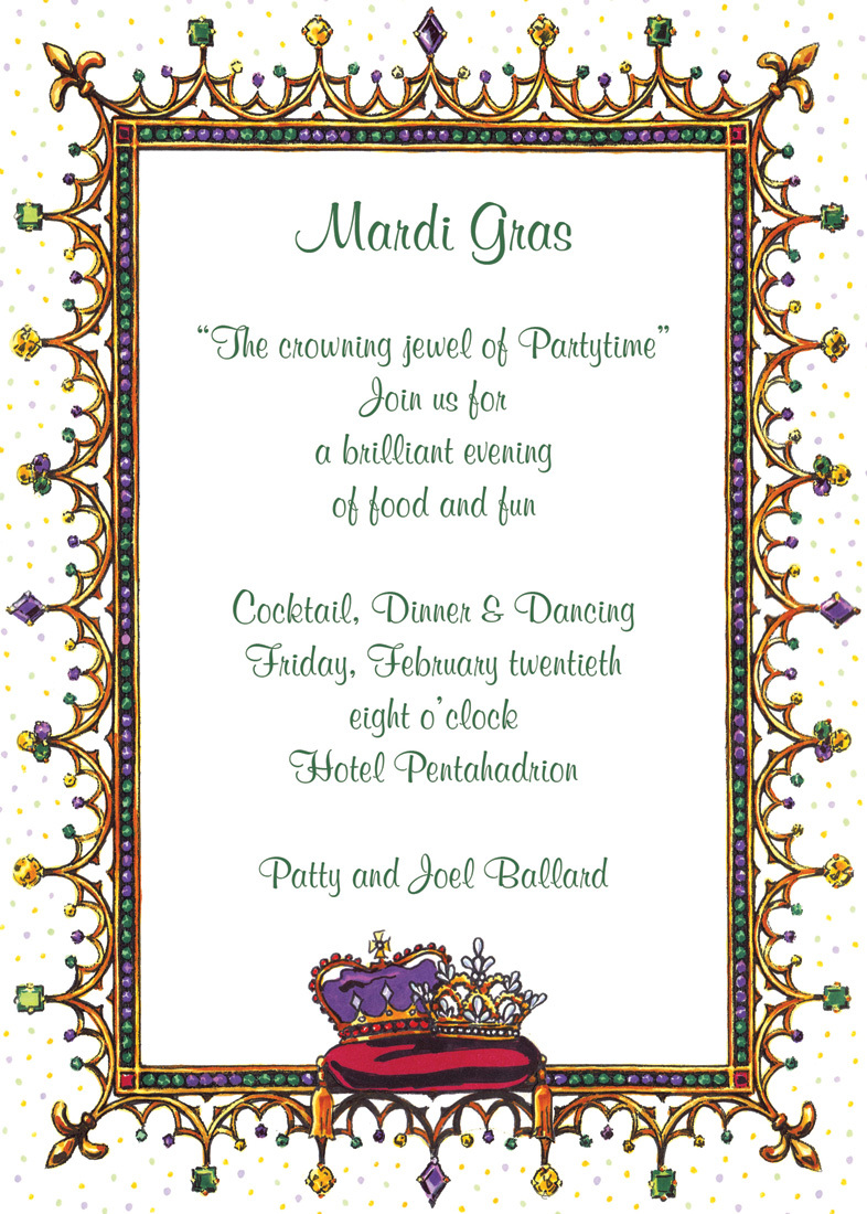 Bejeweled Mardi Gras Invitation