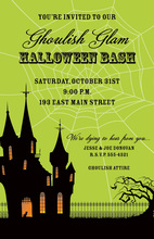 Halloween Treats In White Bag Invitation