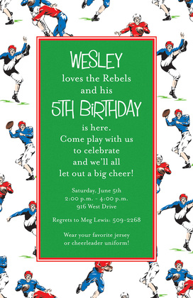 Sporty Rugby Football Invitations