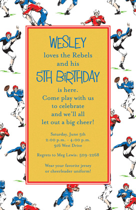 Sporty Rugby Football Invitations