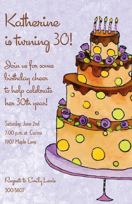 Classy Cocoa Birthday Cake Invitation