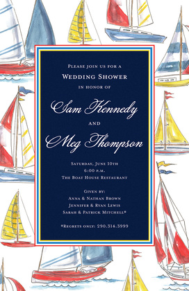 Watercolor Sailing Chalkboard Invites