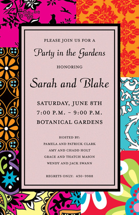 Sophisticated Bohemian Multiple Patterns Invitation