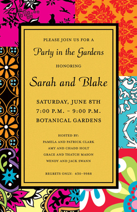 Sophisticated Bohemian Multiple Patterns Invitation