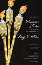 Night Bamboo Tiki Torches Invitation