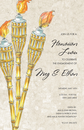 Bamboo Tiki Torches Invitation