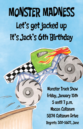 Giant Monster Truck Invitation