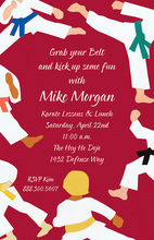 Red Belt Taekwondo Kick Invitations