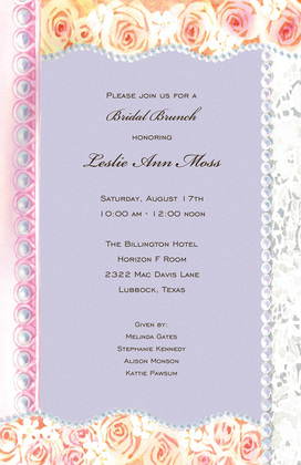 Bright Rose Border Bridal Invitations