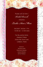 Rose Lace Pearl Border Invitations