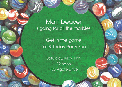 Classic Marbles Gaming Invitations