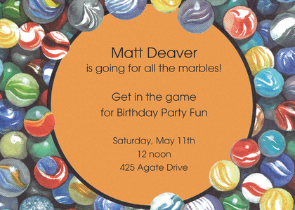 Kids Gaming Marbles Invitations