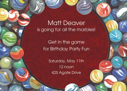 Modern Kids Colorful Marbles Invitation