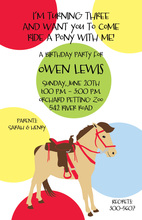 Bright Rainbow Stripes Pony Birthday Party Invitations