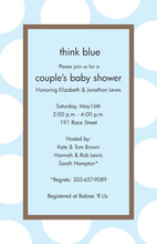 Think Blue Large Polka Dot Invitations