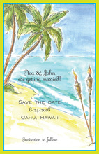 Water Color Tiki Beach Invitations