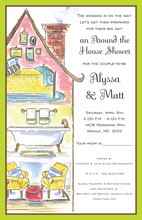 3 Squares House Light Pink Invitations