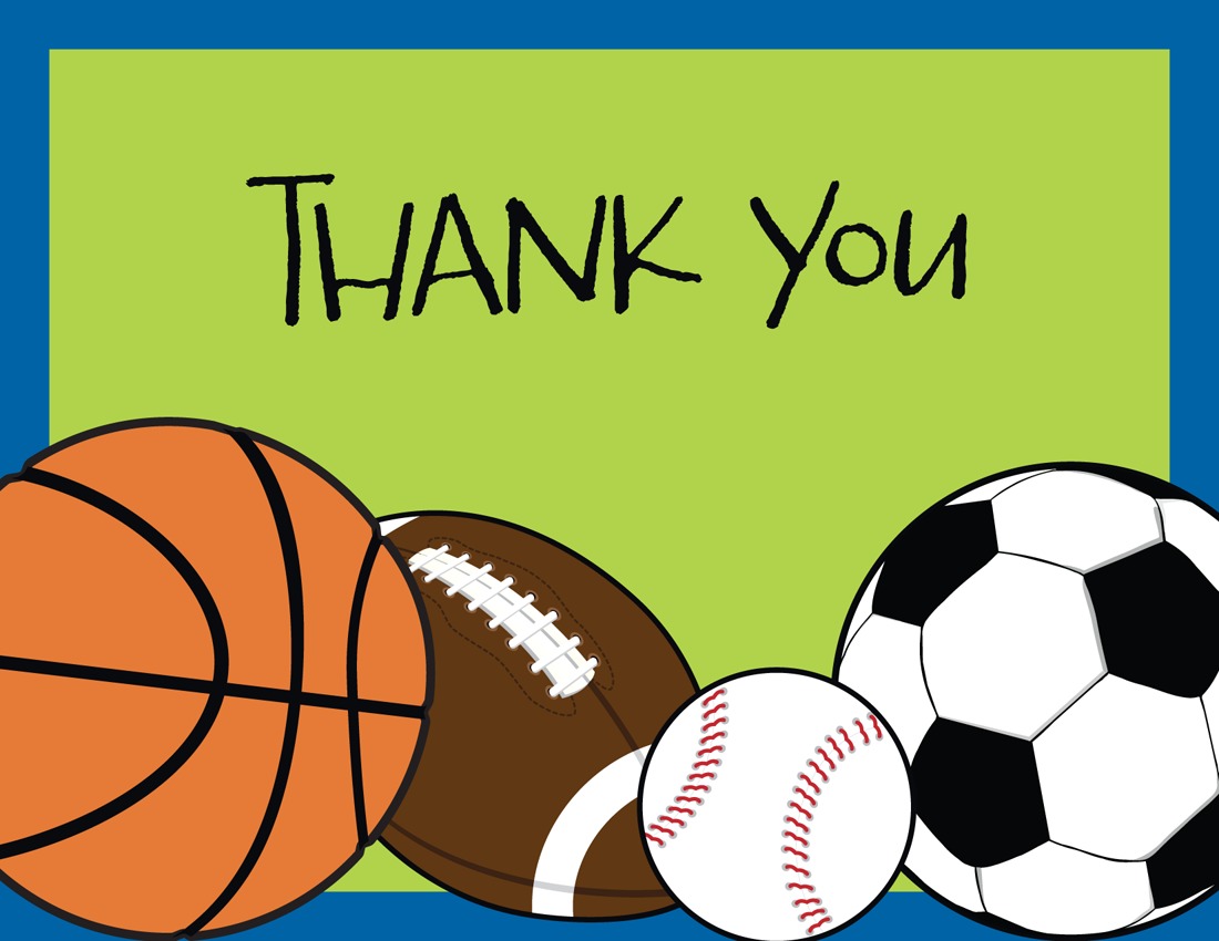 Sports Madness Thank You Cards In Soccer Thank You Card Template