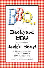 Birthday BBQ Lights Purple Invitations