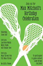 Bright Green Lacrosse Stickes Invitation