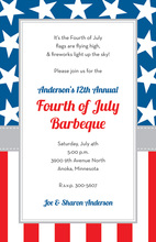 Traditional Stars Stripes Border Invitations