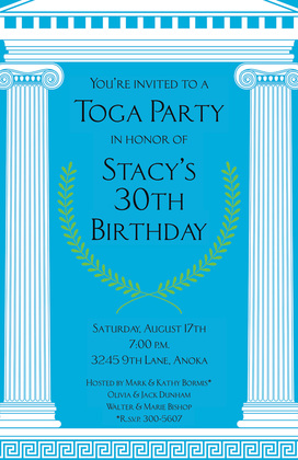 Mega Toga Chalkboard Pillars Invitation