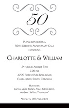 Artistic Baroque Scroll In Grey Wedding Invitations