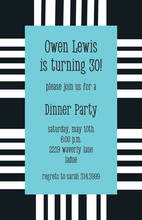 White Panel Black Border Formal Party Invitations