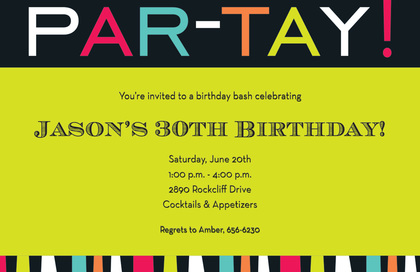 Orange Party Celebration Invitations