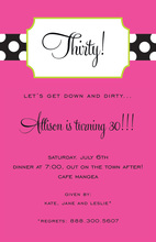 Formal Black Border Simple Pink Party Invitations