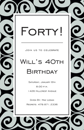 Stir Swirl Modern Blue Invitations