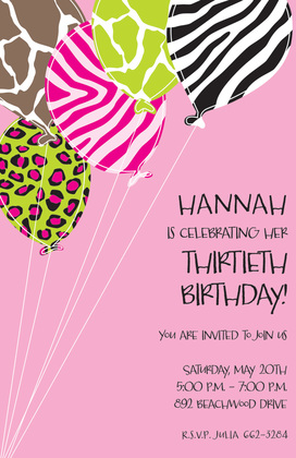 Wild Balloons Texture Invitations