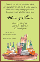 Modern Wine Chatter Green Invitations