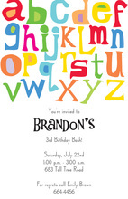 Fun Letters Alphabet Invitations