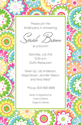 Haute Flower Chalkboard Border Invitations