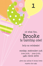 Blush Balloons Birthday Invitations