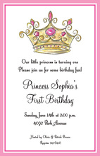 Pretty Princess Girl Birthday Invitations