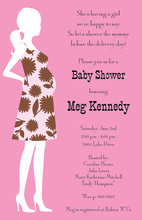 Zebra Mom Pink Girl Invitation