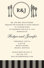 Aqua Fork Spoon Rehearsal Dinner Invitations