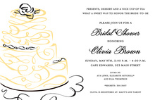 Simplified Wedding Cake Floral Decoration Invitations